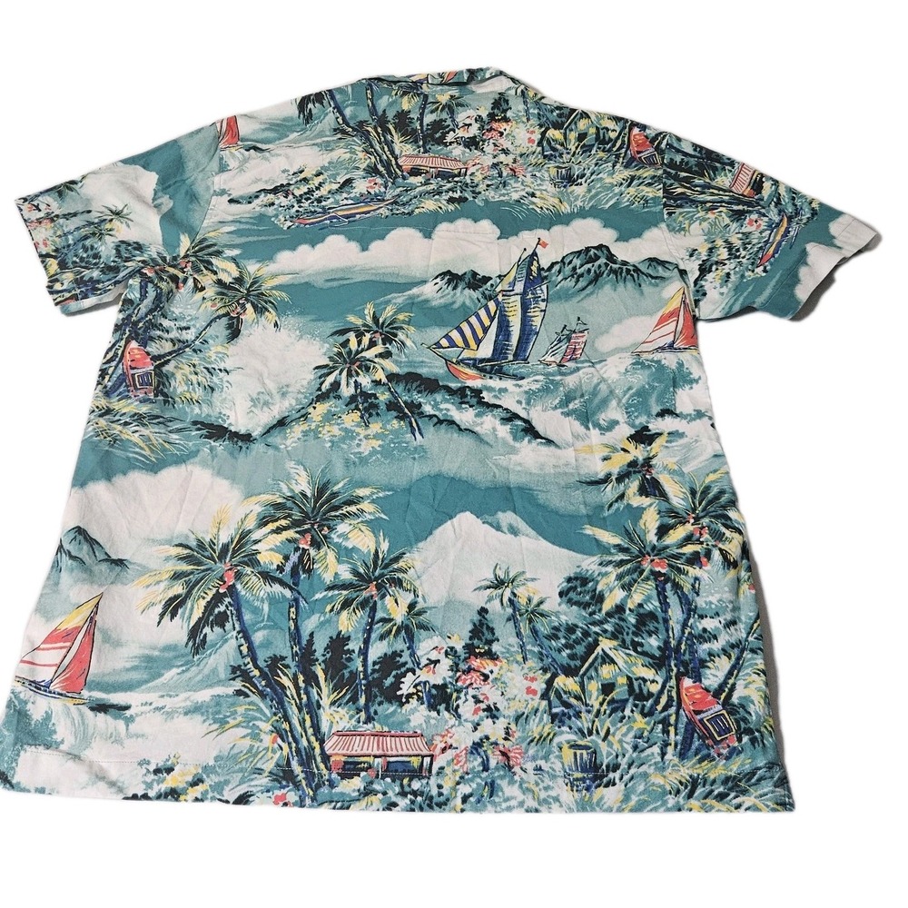 Polo Ralph Lauren Shirt Men M Floral Hawaiian Sleepwear Catamaran Sailing Pajama - Picture 3 of 6
